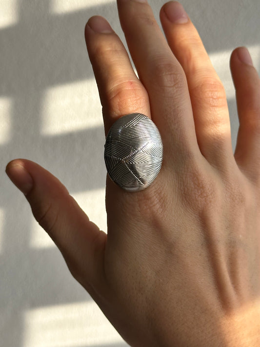 ANILLO OVAL PLATA AC INOX