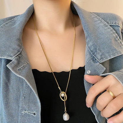 COLLAR LARGO PERLA AC INOX