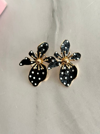 ARETES FLOR POLKA DOTS