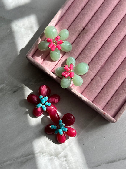 ARETES FLOR ACRÍLICO