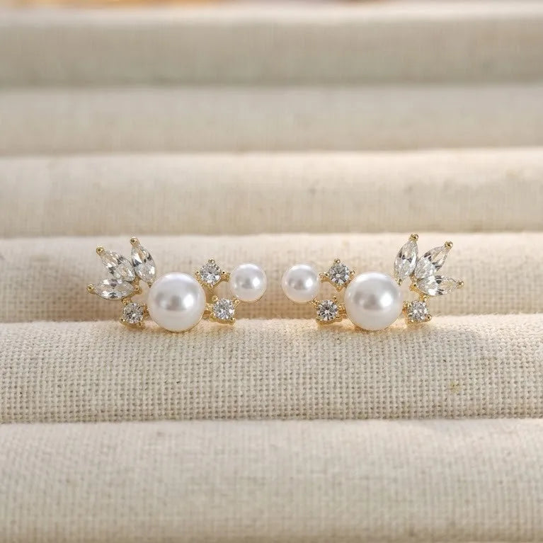 BROQUELES BRILLANTES PERLA
