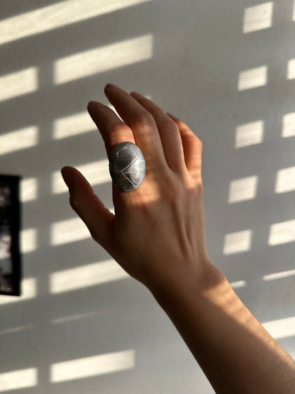 ANILLO OVAL PLATA AC INOX