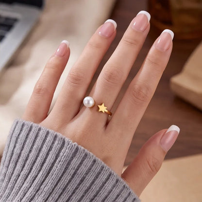 ANILLO PERLA Y ESTRELLA AC INOS