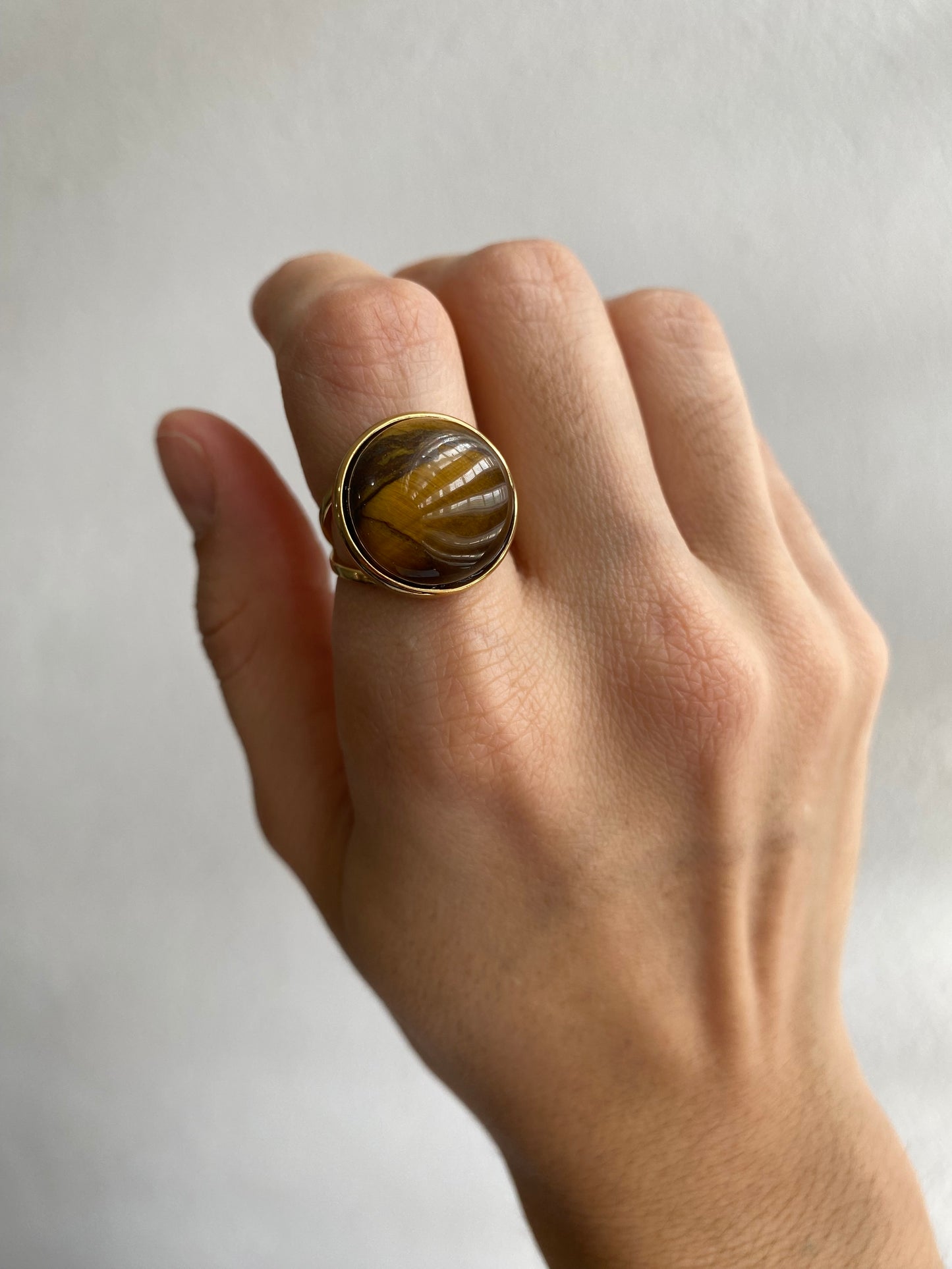 ANILLO OJO DE TIGRE AC INOX