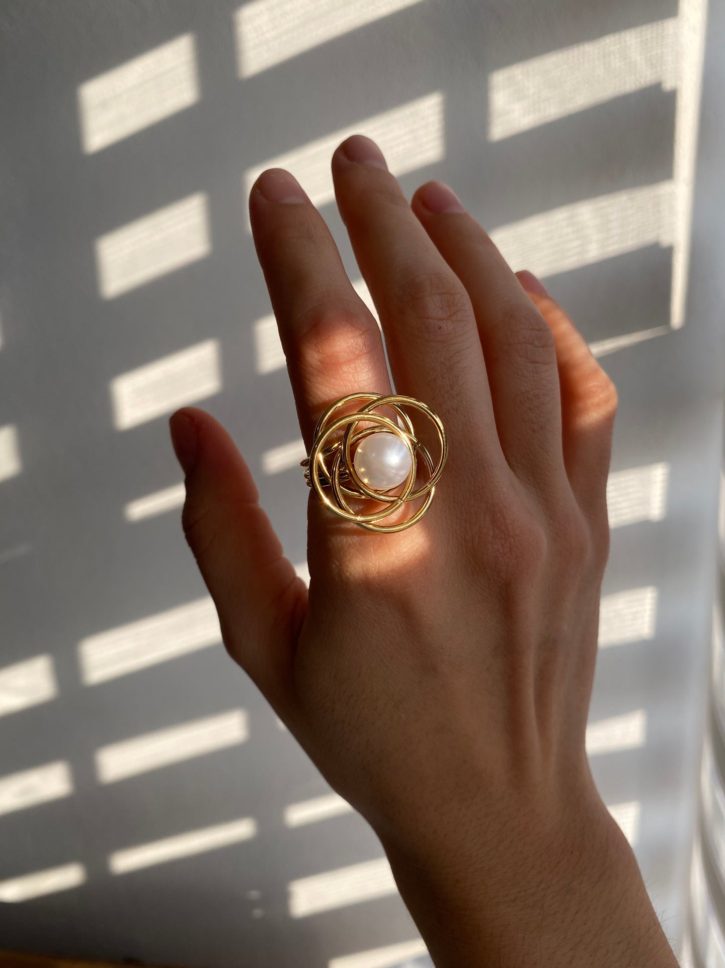 ANILLO AMARA IRREGULAR PERLA AC INOX