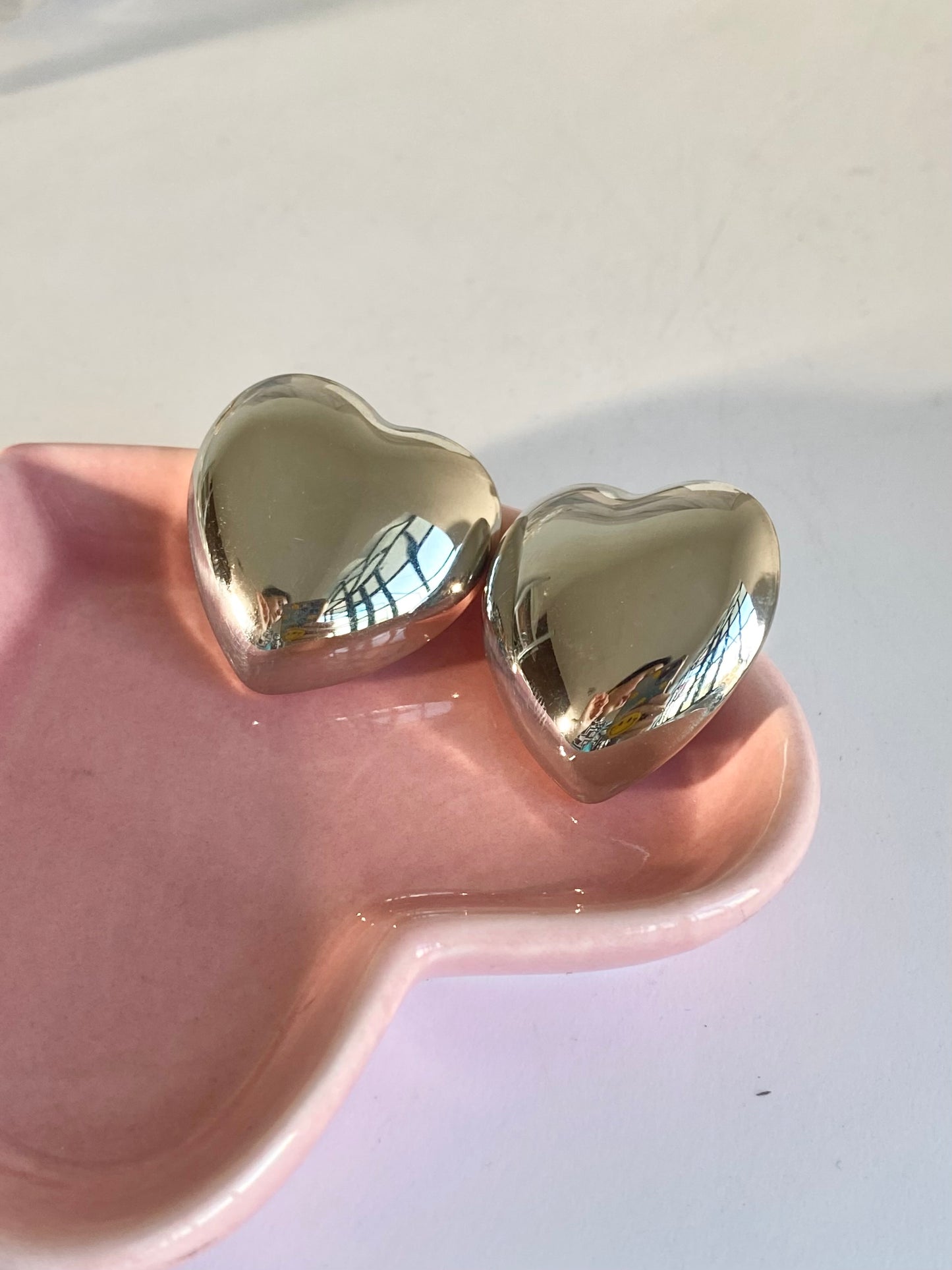 ARETES DE CORAZÓN CHUNKY PLATA AC INOX