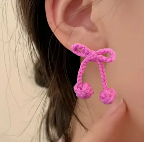 ARETES MOÑO HILO ROSA