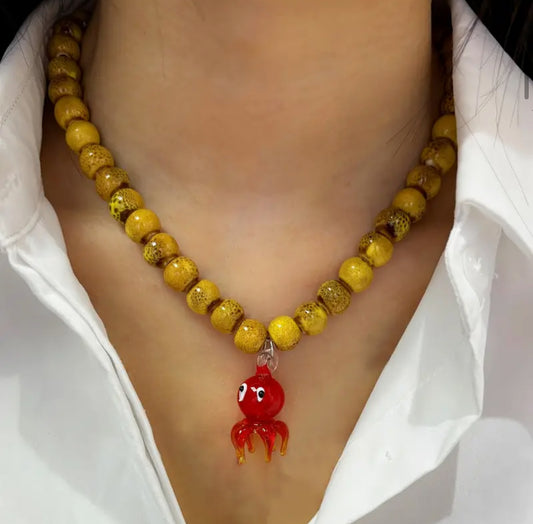 COLLAR PULPO VIDRIO