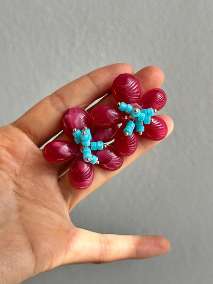 ARETES FLOR ACRÍLICO