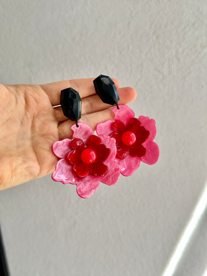 ARETES FLOR ACRÍLICO