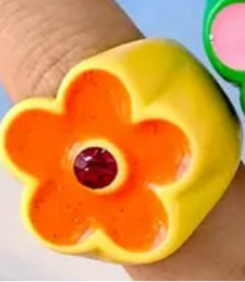 ANILLOS FLOR ACRILICO