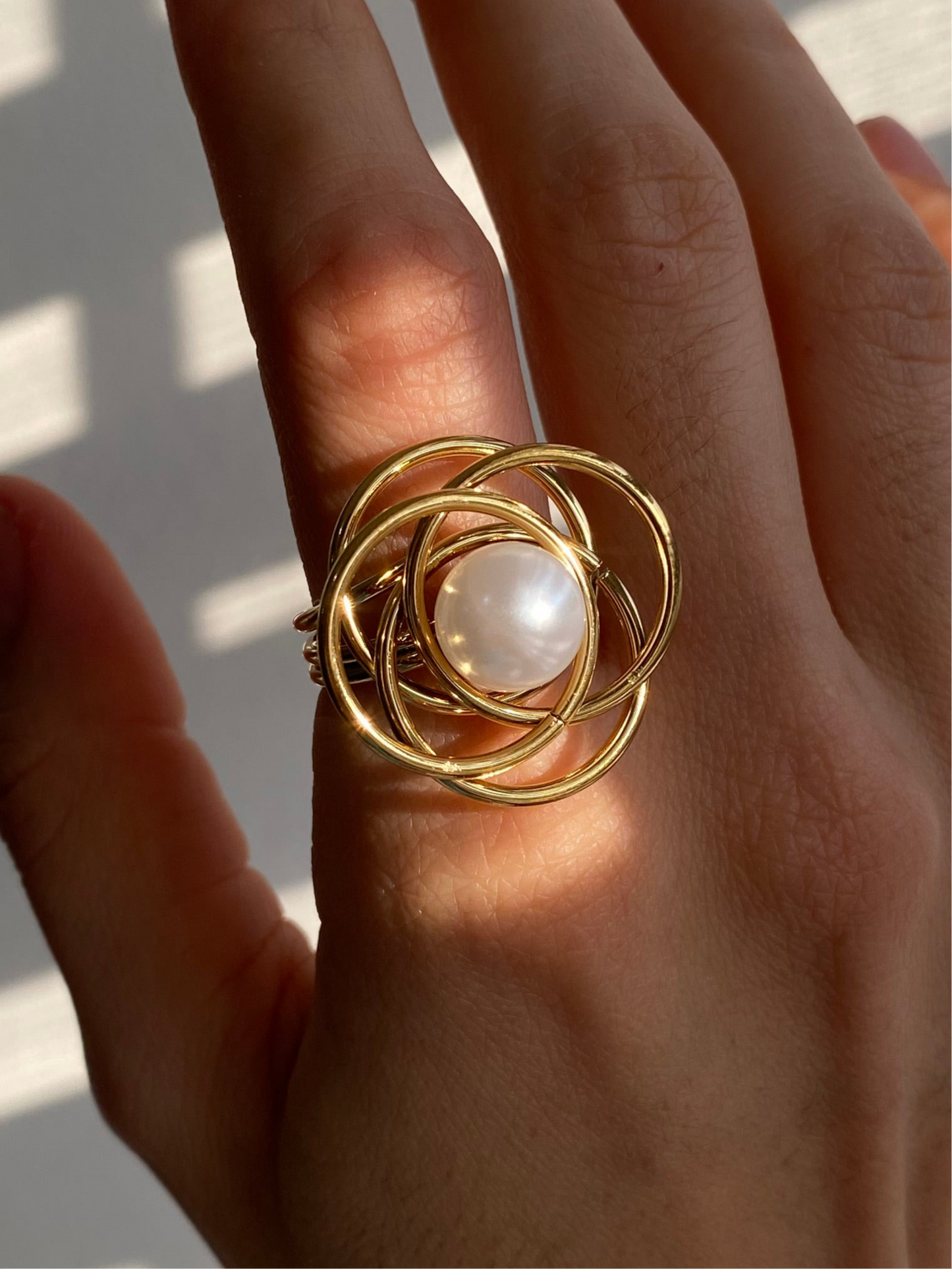 ANILLO AMARA IRREGULAR PERLA AC INOX