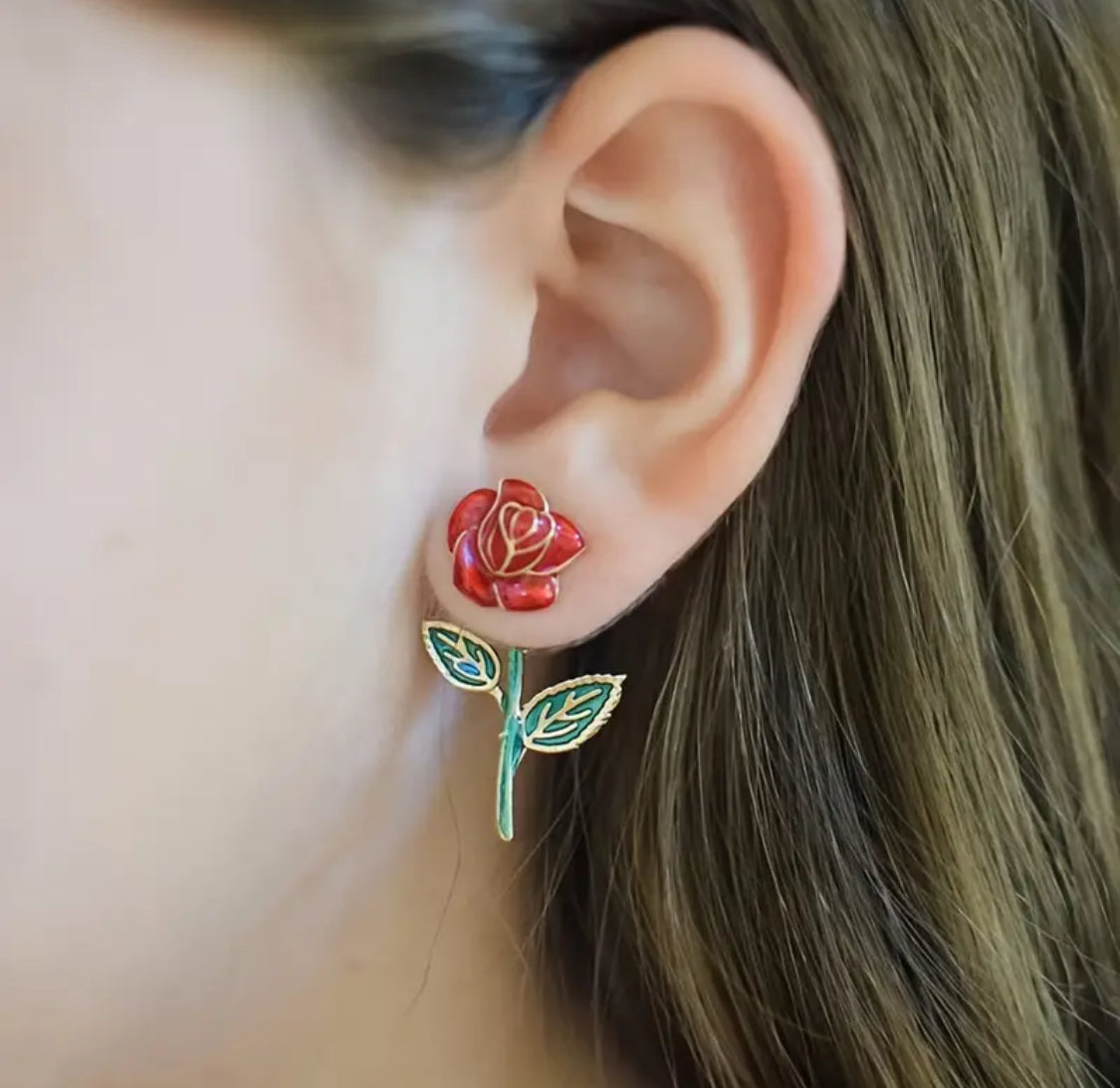 ARETES ROSA ROJA