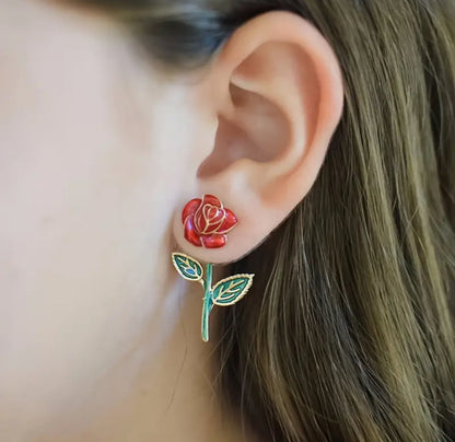 ARETES ROSA ROJA