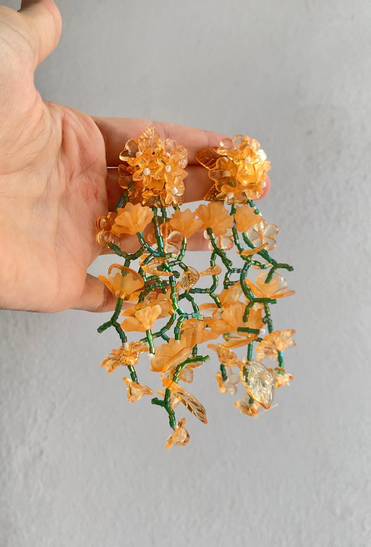 ARETES LARGOS FLORES