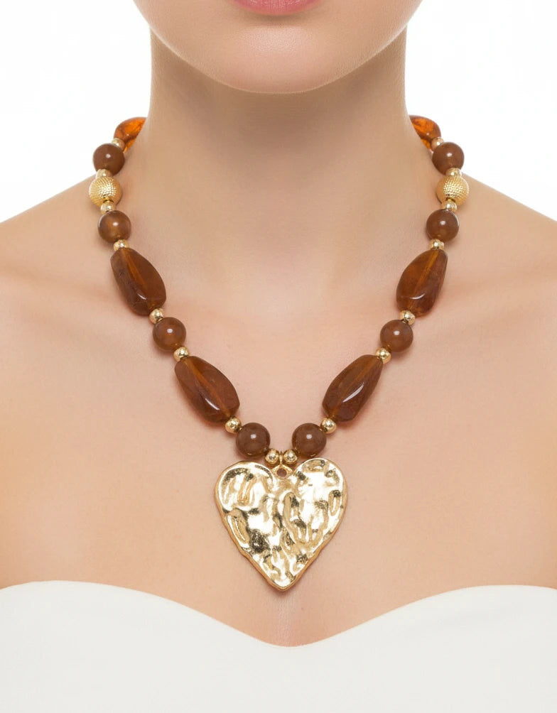 COLLAR CHUNKY DE CUENTAS CON DIJE