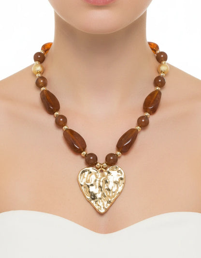COLLAR CHUNKY DE CUENTAS CON DIJE