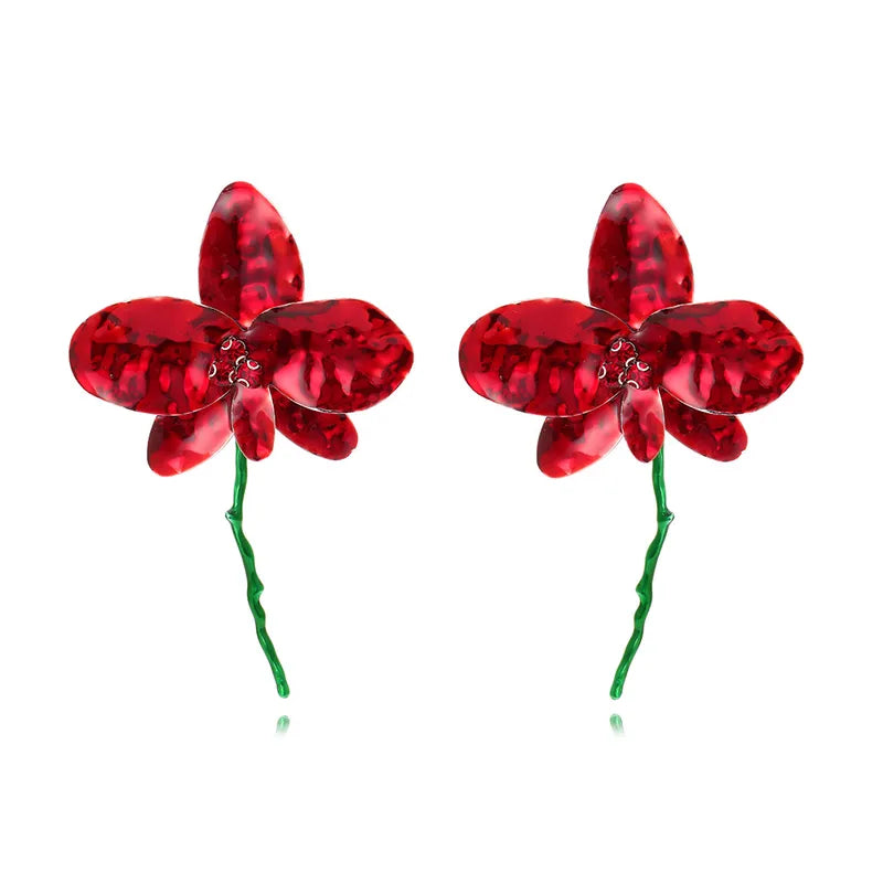 ARETES LARGOS DE FLOR