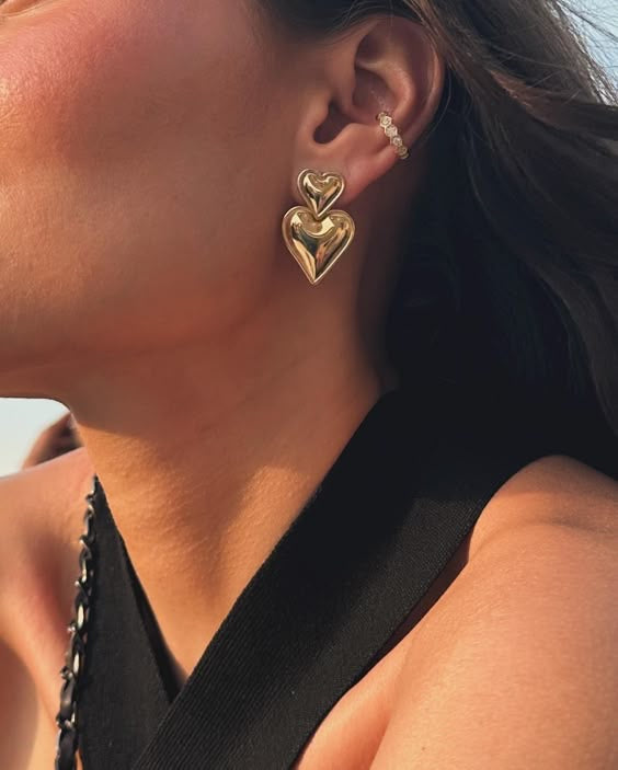 ARETES CORAZÓN DOBLE AC INOX