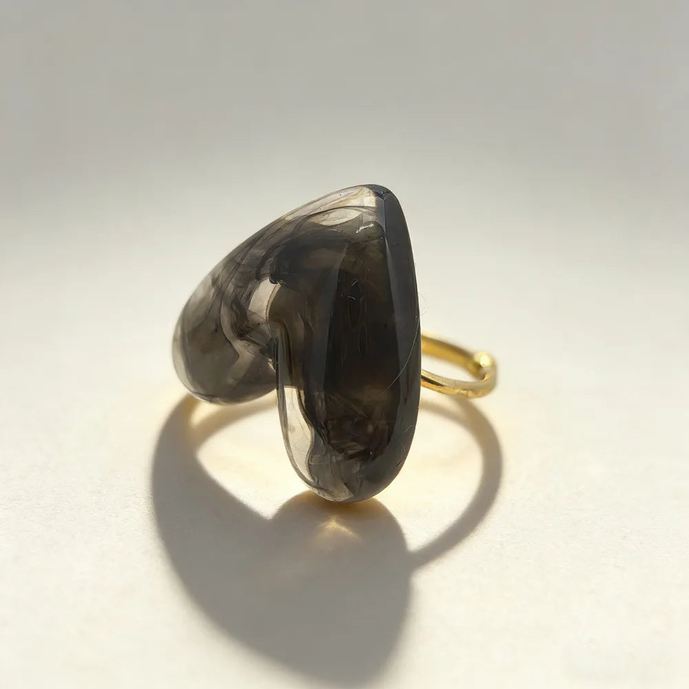 ANILLO CORAZÓN ACRÍLICO AC INOX