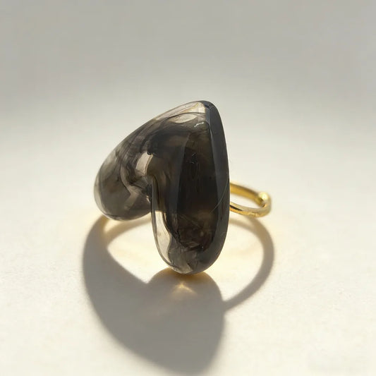 ANILLO CORAZÓN ACRÍLICO AC INOX