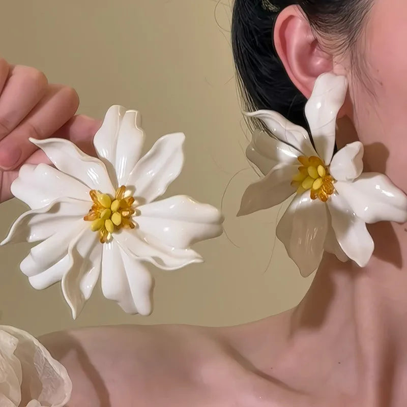ARETES FLOR ACRÍLICO
