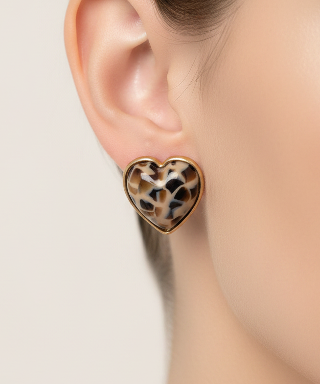 BROQUELES CORAZÓN ANIMAL PRINT